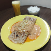 Combo - Panqueca de Strogonoff de Frango + Arroz + Suco